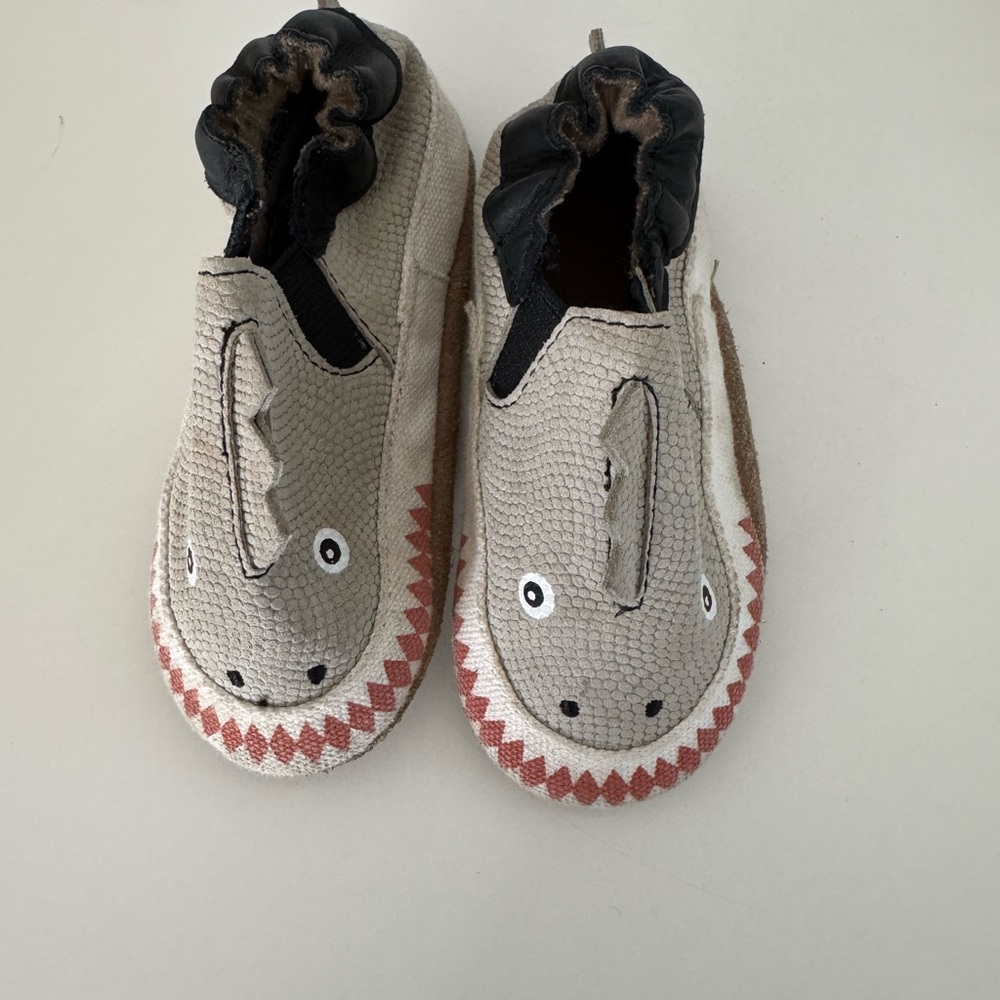 Robeez Gray and Black Baby Walker Moccasins